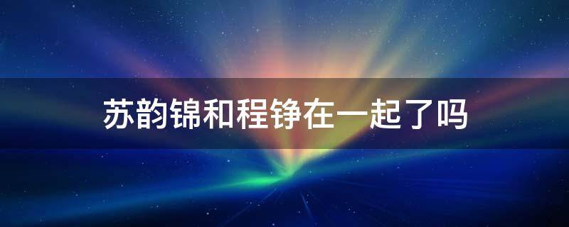 苏韵锦和程铮在一起了吗 程铮为什么喜欢苏韵锦