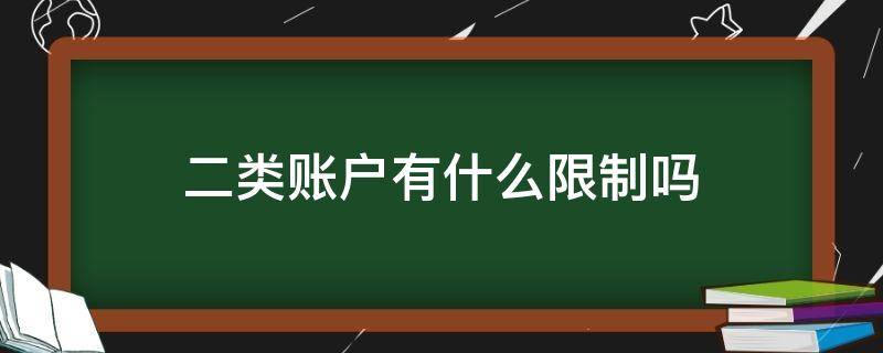 二类账户有什么限制吗（二类账户可以）