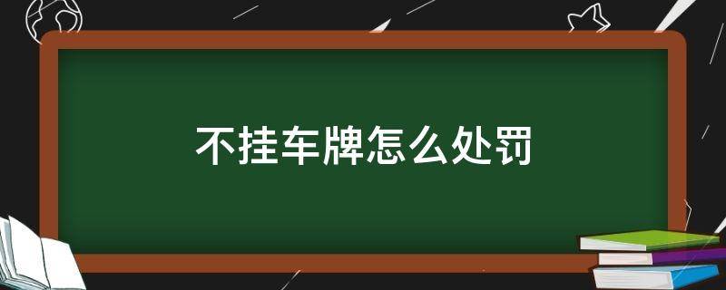 不挂车牌怎么处罚 故意不挂车牌怎么处罚