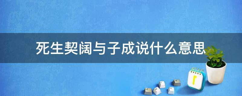 死生契阔与子成说什么意思 生死契阔与子成说什么意思?