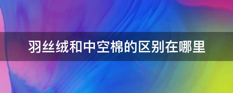 羽丝绒和中空棉的区别在哪里（羽丝棉和中空棉的区别）