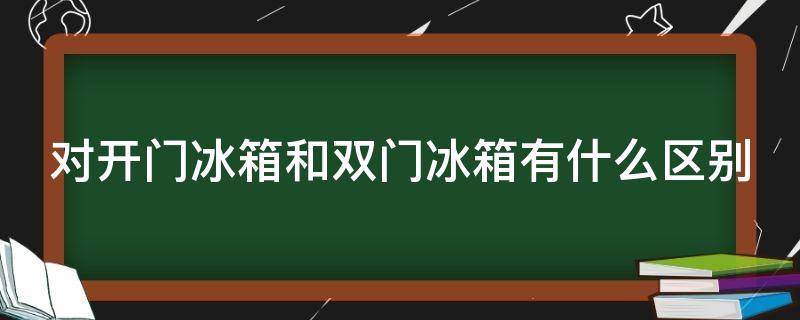 对开门冰箱和双门冰箱有什么区别 对开门冰箱和双开门冰箱