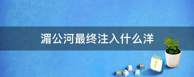 湄公河最终注入什么洋 湄公河最后注入什么洋