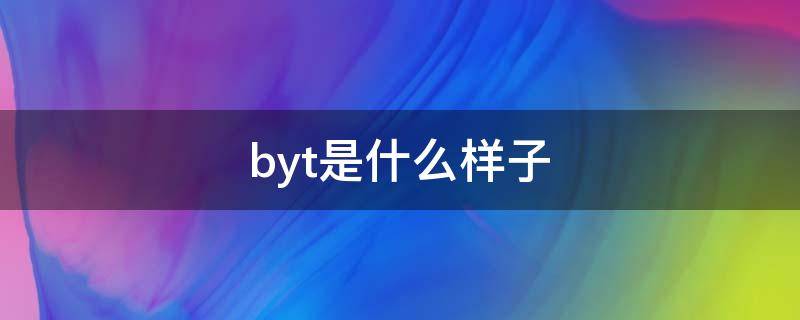 byt是什么样子 byt是个啥