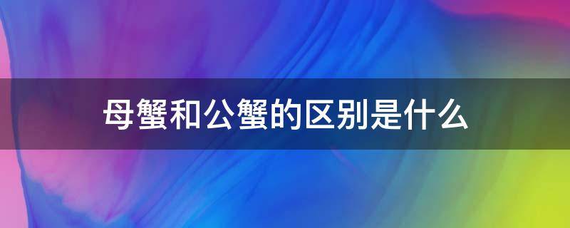 母蟹和公蟹的区别是什么 母蟹和公蟹怎么区别