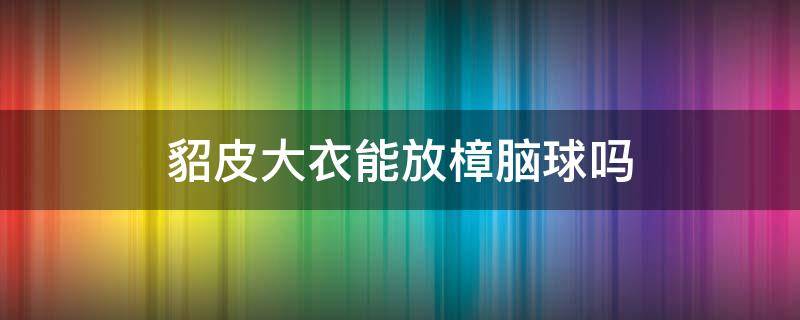 貂皮大衣能放樟脑球吗 貂皮大衣可以放樟木吗