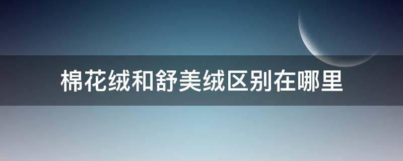 棉花绒和舒美绒区别在哪里 舒棉绒和长毛绒