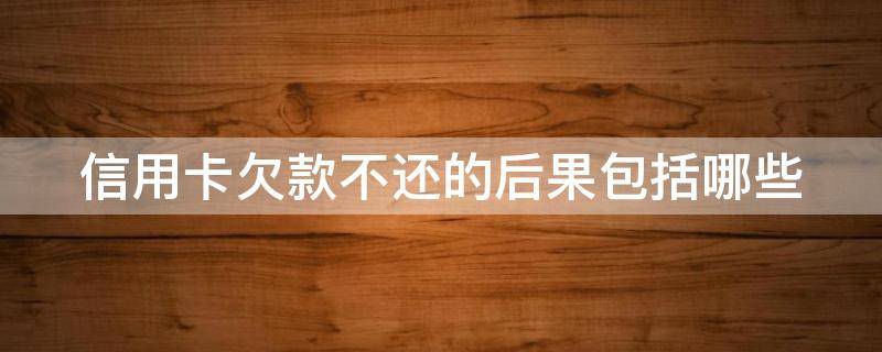 信用卡欠款不还的后果包括哪些 欠信用卡不还会有什么后果