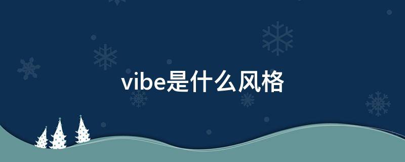 vibe是什么风格 vibe风格什么意思