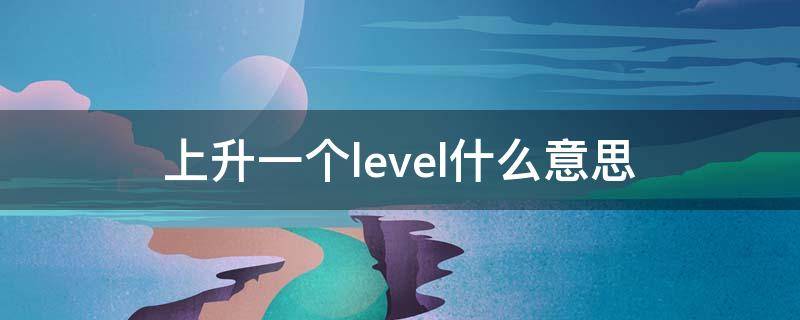 上升一个level什么意思（level）