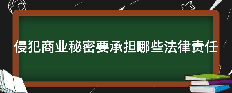 侵犯商业秘密要承担哪些法律责任（侵犯商业秘密要承担哪些法律责任和责任）