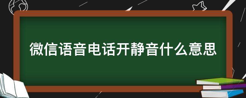 微信语音电话开静音什么意思 微信语音对方开启静音什么样