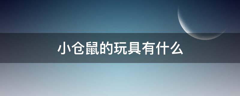 小仓鼠的玩具有什么（小仓鼠喜欢什么玩具）