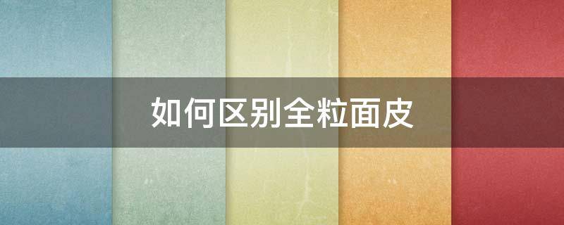 如何区别全粒面皮 粒面皮和软面皮的区别