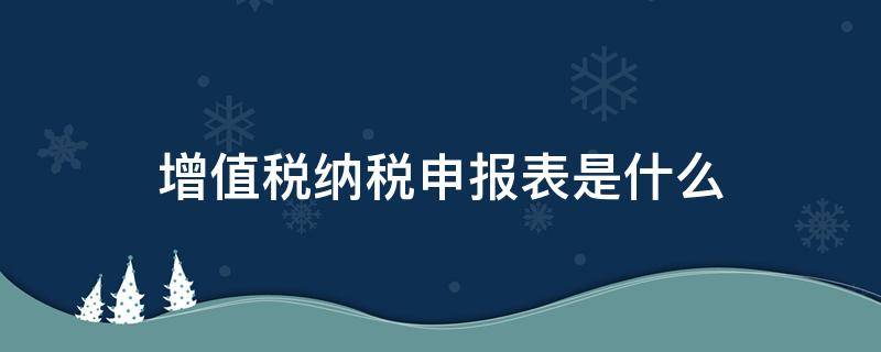 增值税纳税申报表是什么（增值税纳税申报表是什么意思）