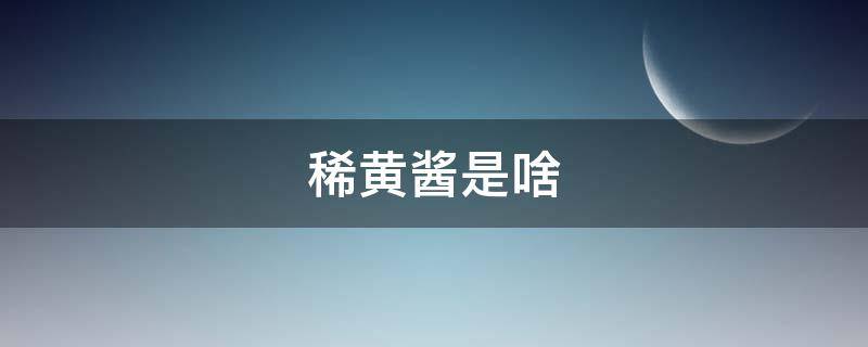稀黄酱是啥（稀黄酱是什么）