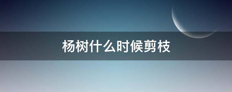 杨树什么时候剪枝 杨树什么时候剪枝,怎么剪