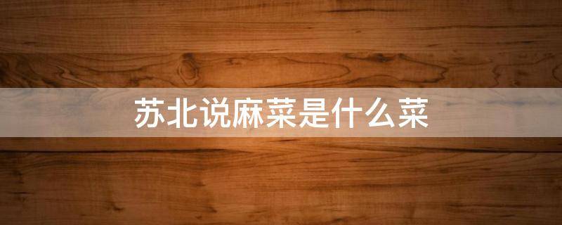 苏北说麻菜是什么菜（苏北的麻菜干是什么菜）
