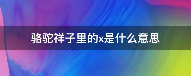 骆驼祥子里的x是什么意思 骆驼祥子中的x