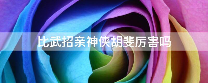比武招亲神侠胡斐厉害吗（比武招亲神侠怎得到）