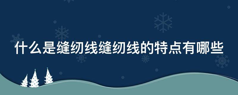 什么是缝纫线缝纫线的特点有哪些 什么叫缝纫线