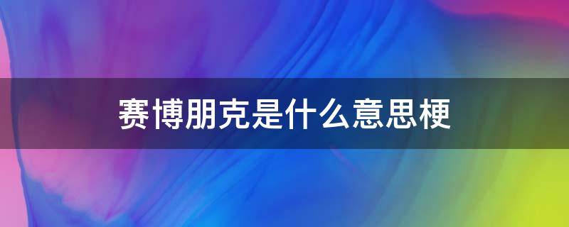 赛博朋克是什么意思梗（赛博朋克啥意思啊）