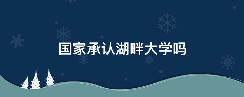 国家承认湖畔大学吗 湖畔大学是正规大学吗