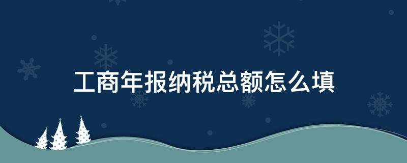 工商年报纳税总额怎么填（个体工商年报纳税总额怎么填）