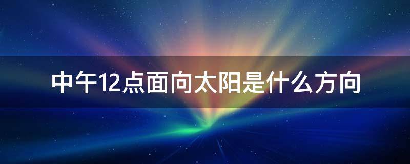 中午12点面向太阳是什么方向（中午12点面向太阳,前面是哪个方向）