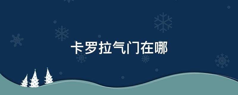 卡罗拉气门在哪 卡罗拉气门在哪里