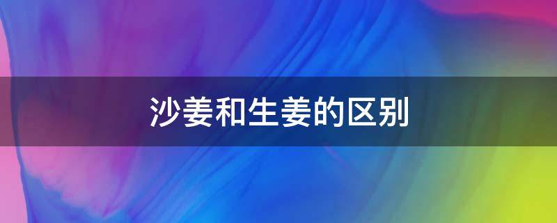 沙姜和生姜的区别（沙姜和生姜的区别怎么分出来）