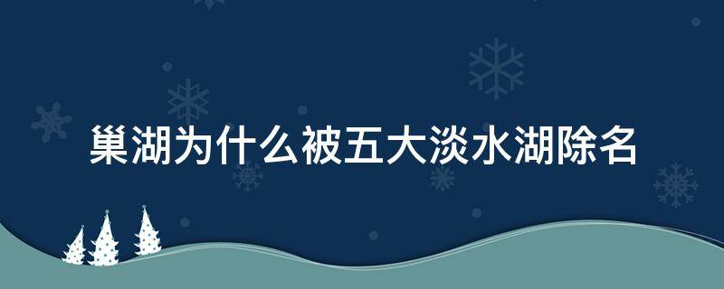 巢湖为什么被五大淡水湖除名（巢湖是死水吗）