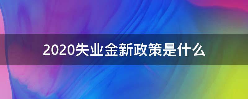 2020失业金新政策是什么（领取失业金2020年有什么新标准）