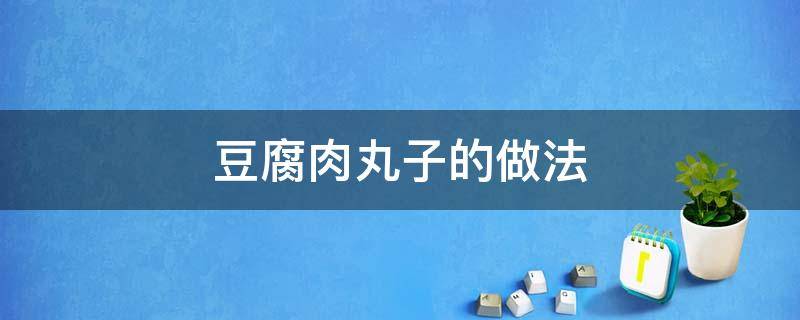 豆腐肉丸子的做法（豆腐肉丸子的做法和配方）