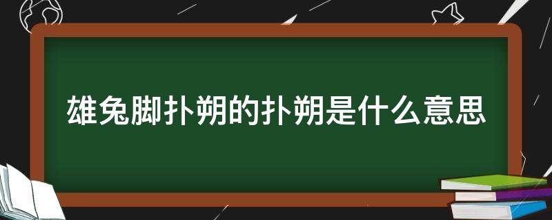 雄兔脚扑朔的扑朔是什么意思（雄兔脚扑朔中的扑朔是什么意思）