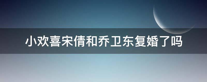 小欢喜宋倩和乔卫东复婚了吗（小欢喜宋倩乔卫东复婚是哪一集?乔卫东还爱着宋倩吗...）