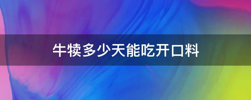 牛犊多少天能吃开口料（牛犊几天能吃开口料）