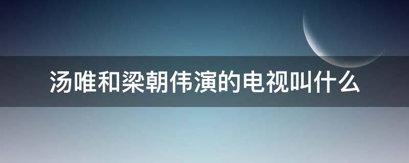 汤唯和梁朝伟演的电视叫什么（梁朝伟和汤唯主演的）