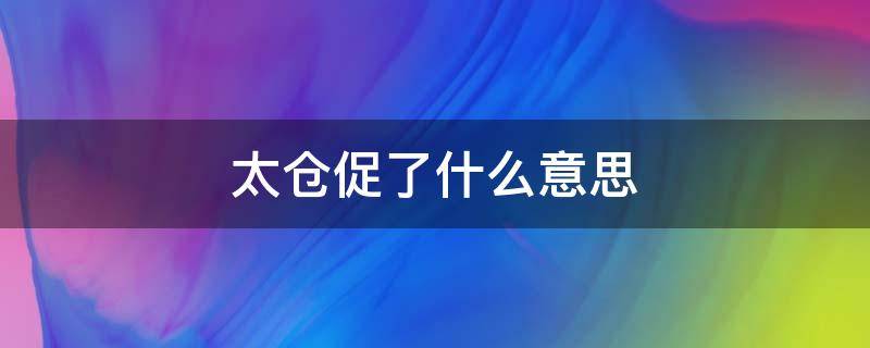 太仓促了什么意思（太仓促了是什么意思）