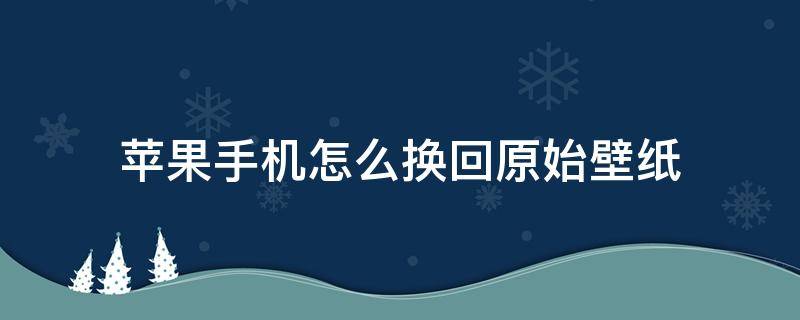 苹果手机怎么换回原始壁纸（苹果手机怎么换成原壁纸）