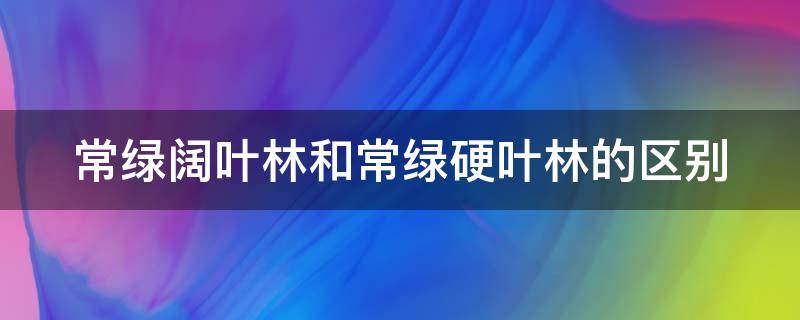 常绿阔叶林和常绿硬叶林的区别 常绿阔叶林和常绿硬叶林的区别图片