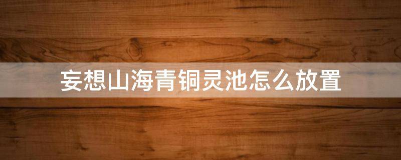 妄想山海青铜灵池怎么放置 妄想山海青铜灵池怎么放置不了