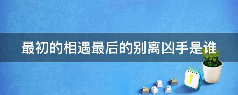 最初的相遇最后的别离凶手是谁（最初的相遇最后的别离到底谁是真凶）