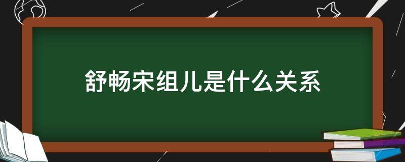 舒畅宋组儿是什么关系