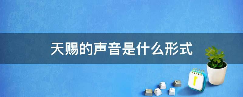 天赐的声音是什么形式 关于天赐的声音