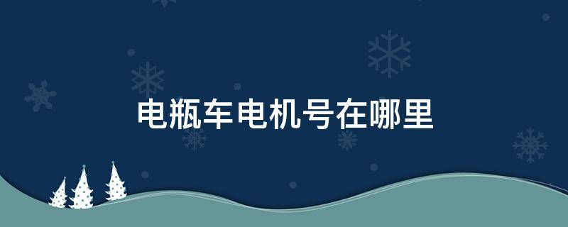 电瓶车电机号在哪里（电动汽车的电机号在哪里）