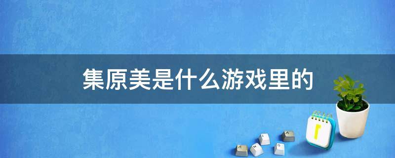 集原美是什么游戏里的 集原美是啥意思