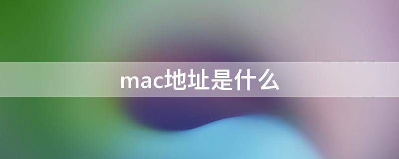 mac地址是什么（手机怎么查看mac地址是什么）