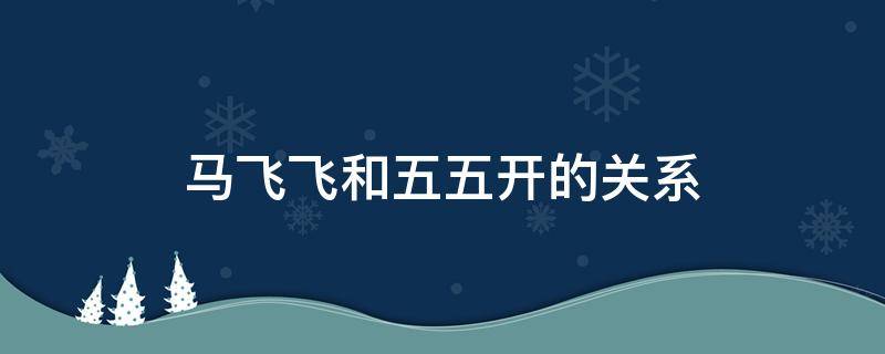 马飞飞和五五开的关系 五五开和马飞飞玩的双人游戏