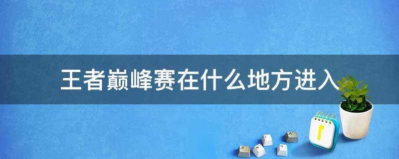 王者巅峰赛在什么地方进入（王者巅峰赛哪里进）